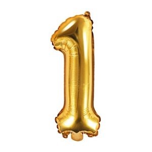 Balónek fóliový "1" zlatá 35 cm