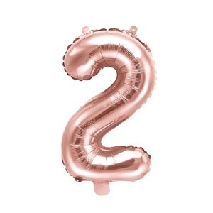 Balónek fóliový "2" růžové zlato 35 cm