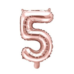 Balónek fóliový "5" růžové zlato 35 cm