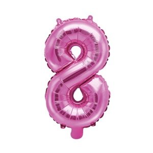 Balónek fóliový "8" růžová 35 cm