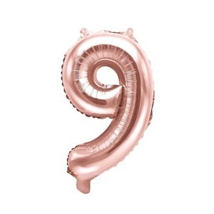Balónek fóliový "9" růžové zlato 35 cm