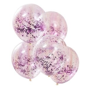 Balónky latexové s konfetami lila