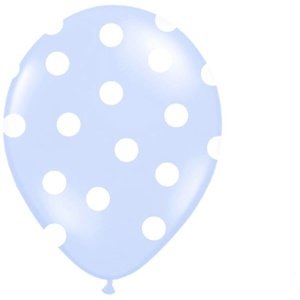 Balónky latexové puntík baby blue 30 cm 50 ks