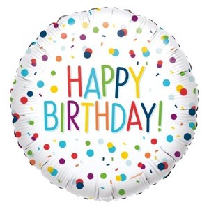 Narozeninová Let''s party – balónek fóliový Happy Birthday 43 cm