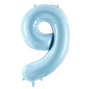 Balónek fóliový číslo 9 světle modrý 86 cm