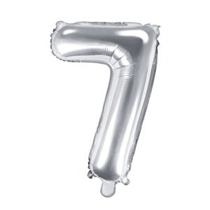 Balónek fóliový "7" stříbrná 35 cm