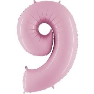 Balónek fóliový číslo 9 pastelově růžové 102 cm
