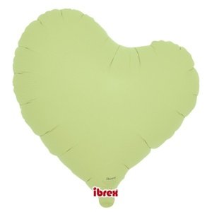 Balónek fóliový Křivé Srdce sv.zelené 35 cm 5 ks