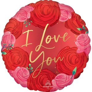 Balónek fóliový Růže I Love You 45 cm