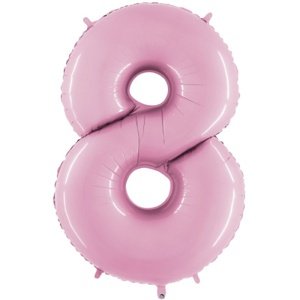 Balónek fóliový číslo 8 pastelově růžové 66 cm