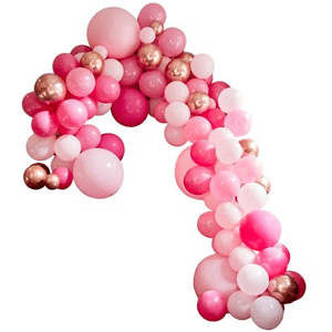 Sada balónků na balónkový oblouk Deluxe růžová/Rose Gold 200 ks