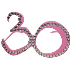 Brýle narozeninové s diamanty "30 let" růžové
