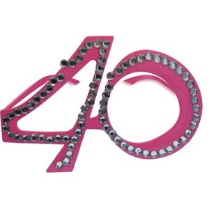 Brýle narozeninové s diamanty "40 let" růžové