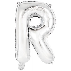 Balónek fóliový mini písmeno R stříbrné 34 cm