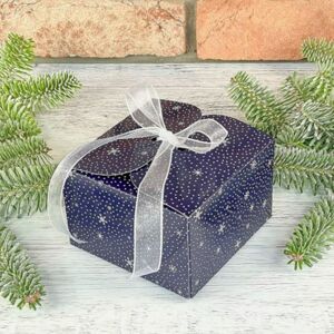 Krabička vánoční dárková tmavě modrá 11 x 11 x 7 cm 8 ks