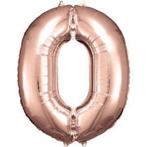 Balónek fóliový číslice 0 růžové zlato 66 x 88 cm