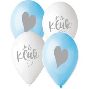 Balónek latexový Je to Kluk bílý/modrý 30 cm 1 ks