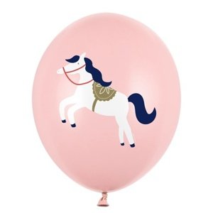 Balónky latexové Malý kůň, pastelově bledě růžová 30 cm 50 ks