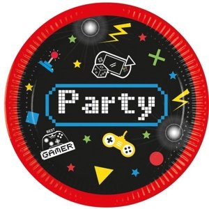 Gaming Party - Talířky papírové  23cm 8ks