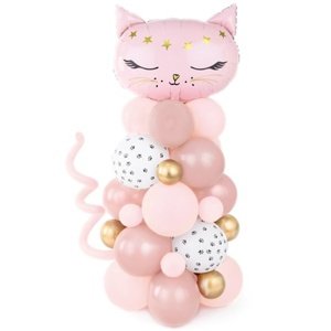 Meow party - Set balónků Kočka růžová, 83 x 140 cm