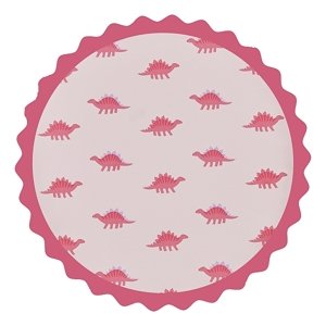 Girl Dino party -Talířky růžové 25 cm 8 ks