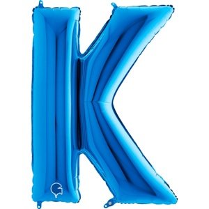 Balónek fóliový písmeno modré K 102 cm
