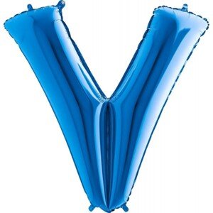 Balónek fóliový písmeno modré V 102 cm