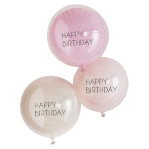 Balónky průhledné 45 cm -  dvouvrstvé, pastelové 3 ks