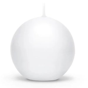 Svíčka koule bílá matná 8 cm