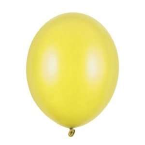 Balónky latexové metalické žluté 23 cm 100 ks