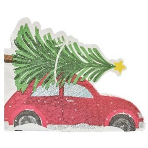 Vánoční ubrousky Vánoční auto 16,5 x 16,5 cm 16 ks