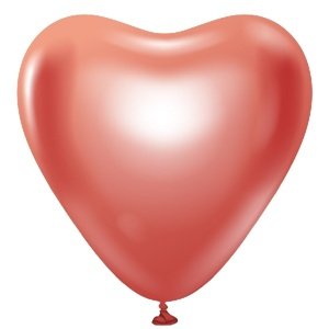 Balónky latexové, platinové červené srdce 30 cm 6 ks