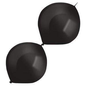 Balónky latexové spojovací dekoratérské perleťové černé 30 cm 50 ks