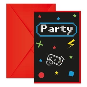 Pozvánky s obálkami Gaming Party 6 ks
