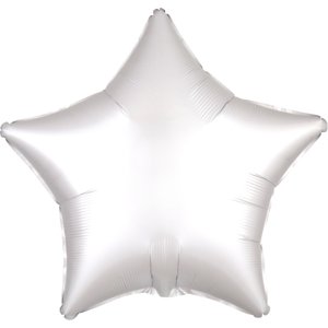 Balónek fóliový Hvězda saténová bílá 48 cm