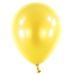 Balónky latexové dekoratérské metalické žluté 35 cm 50 ks