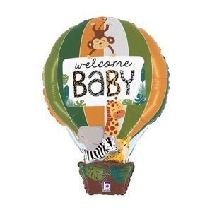 Balónek fóliový Zvířata z džungle "Welcome Baby" 76 cm