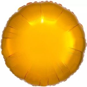 Balónek fóliový metalický kruh zlatý 43 cm