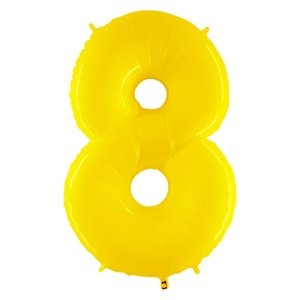 Balónek fóliový číslice 8 žlutá 102 cm