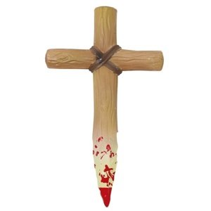 Halloweenská dekorace - Špičatý kříž 30 cm