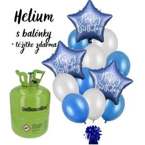 Helium set - Narozeninový set s příslušenstvím - Modrá party