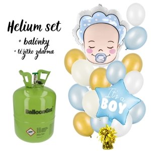 Helium set - Výhodný set s balonky pro narození dítěte - Je to kluk