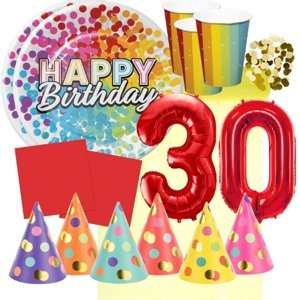 Party set pro 30 narozeniny - barevná oslava pro 6 osob