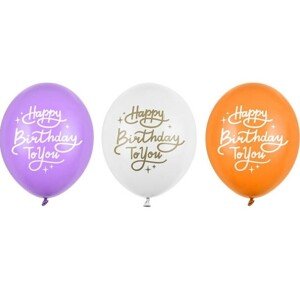 Balónky latexové Happy Birthday To You mix 30 cm 50 ks