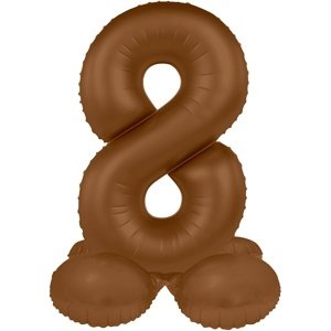 Balónek fóliový samostojný číslo 8 Čokoládově hnědá, matný 72 cm