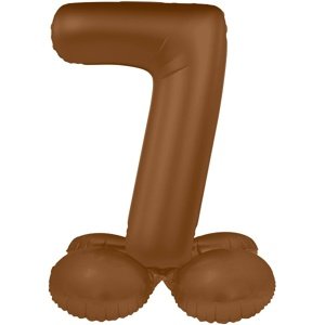 Balónek fóliový samostojný číslo 7 Čokoládově hnědá, matný 72 cm
