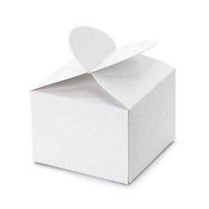 Krabičky na svatební mandle, bílé 6x5x6cm 10ks