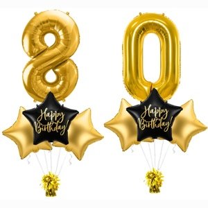 Balónkový set 80. narozeniny černo-zlatý