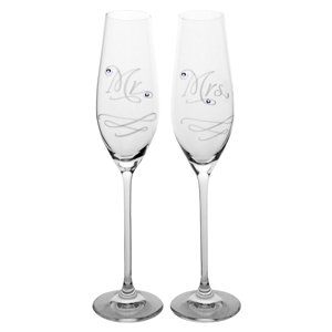 Swarovski sklenice na šampaňské Mr a Mrs