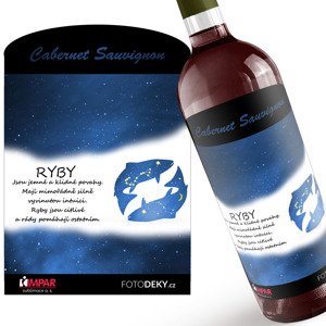 Víno Ryby (21.2. - 20.3.) - Modré provedení (Druh Vína: Červené víno)